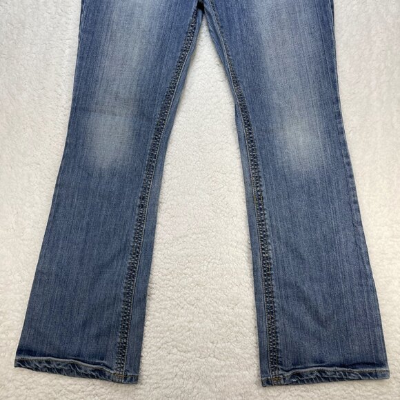 Maurices Jeans Womens Sz 31 Blue Premium Wide Leg Mid Rise Embroidered 31x31 - Picture 3 of 10